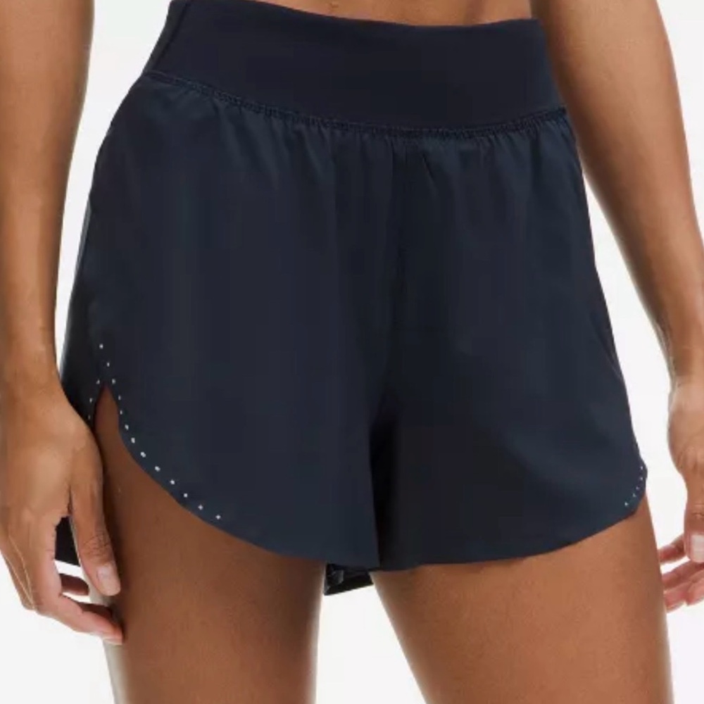 lululemon athletica Black Athletic Shorts with Reflective Logo